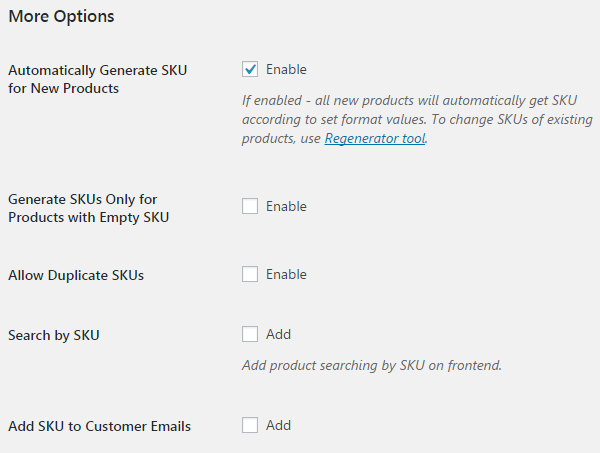 SKU Generator for WooCommerce - More Options.