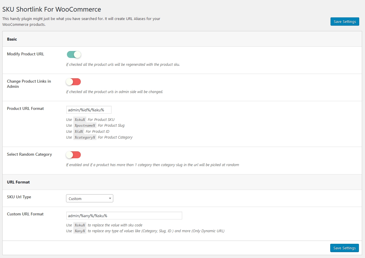 Settings Page