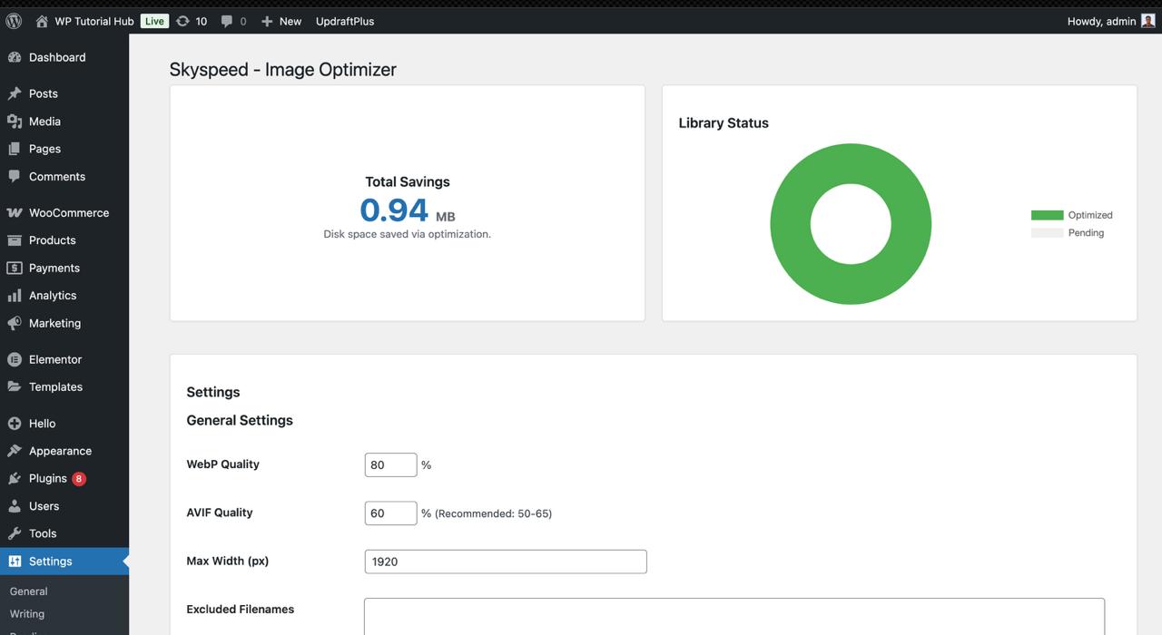 **Dashboard Widget** - Track your total disk space savings at a glance.
