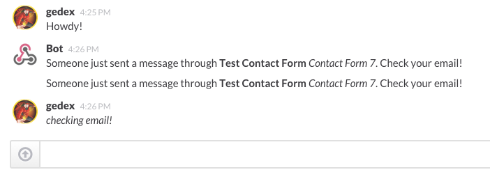 Your channel get notified when someone sent message through your Contact Form 7