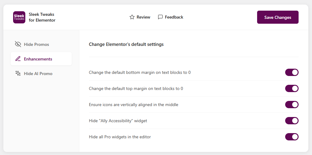 Enhancements tab with CSS options