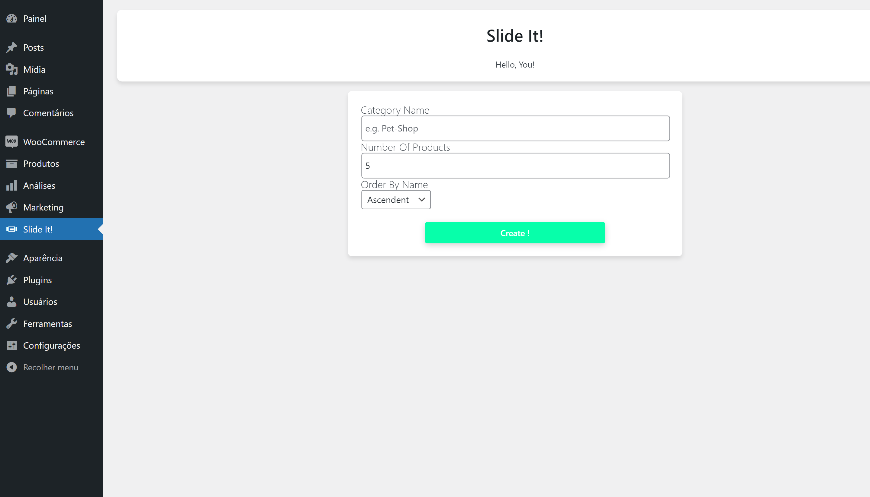 The Slide it shortcode generator