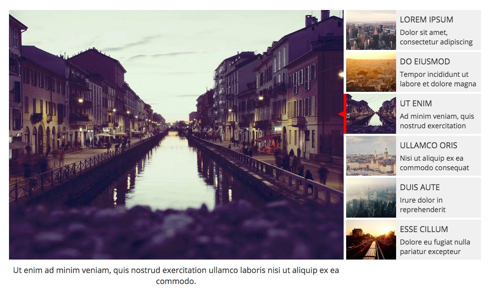 The admin interface for creating and editing a slider.