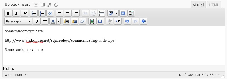 Create a new post and paste the link to the SlideShare presentation.
