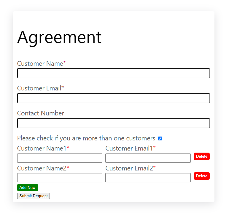 Agreement form