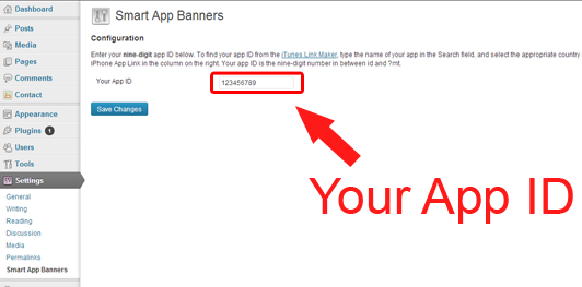 Enter your app id in Settings > Smart App Banners > Your App ID