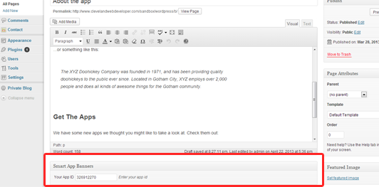 You can now assign banners to specific posts and pages