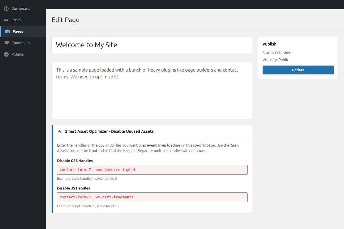 **The Editor:** The intuitive Meta Box integrated into the WordPress Page/Post editor.