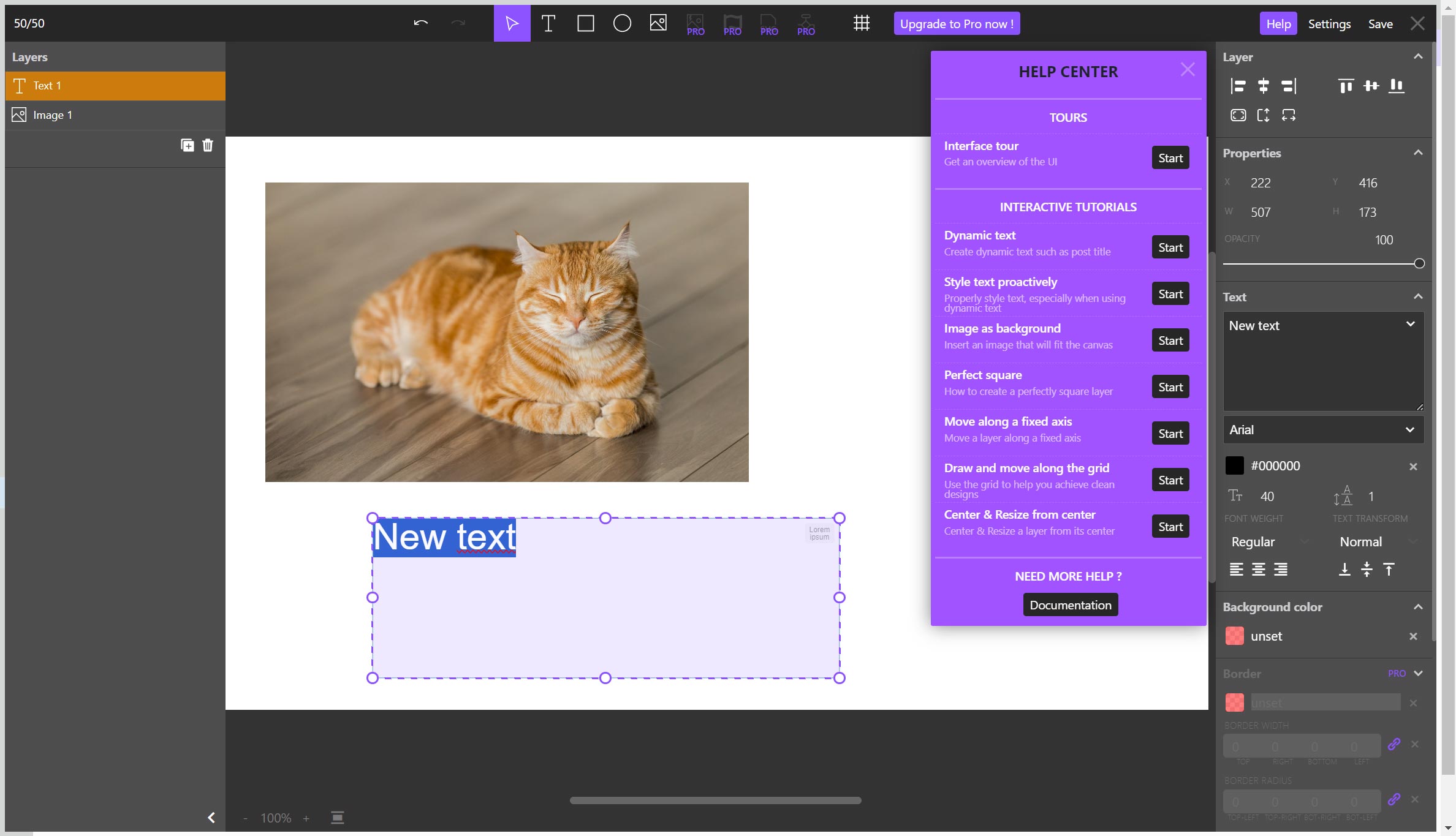 Editing layers using the grid