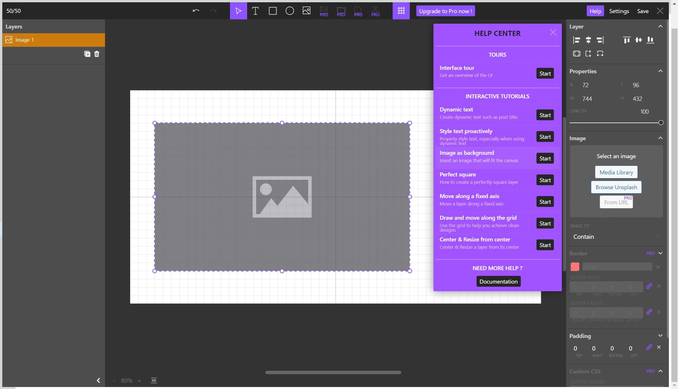 Aligning layers perfectly with the grid