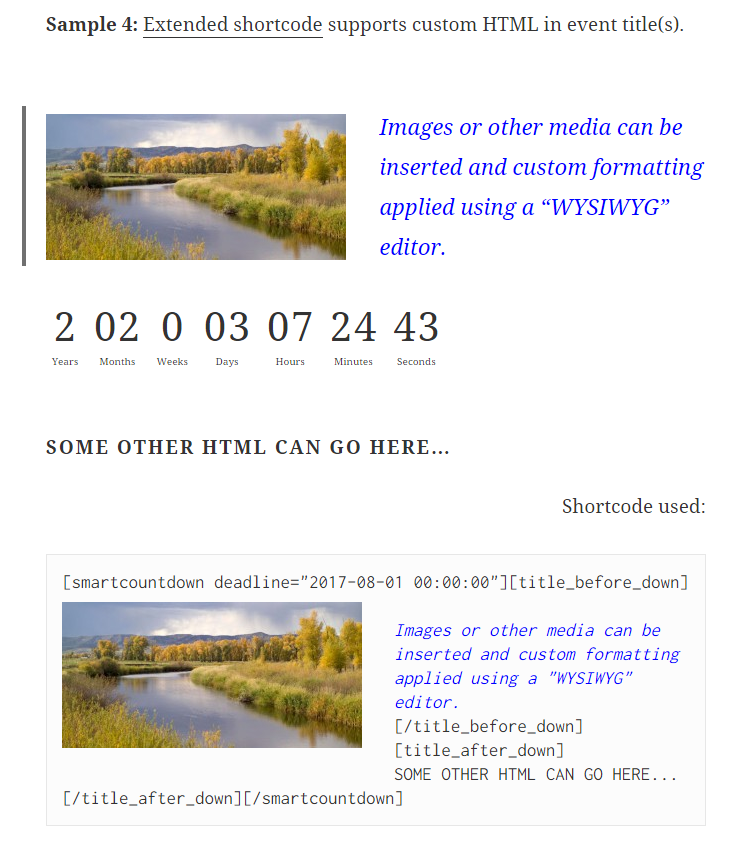 HTML Countdown in front end