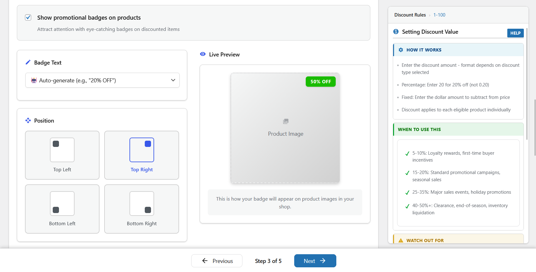 Campaign wizard Step 5 - Review with smart recommendations and campaign summary sidebar