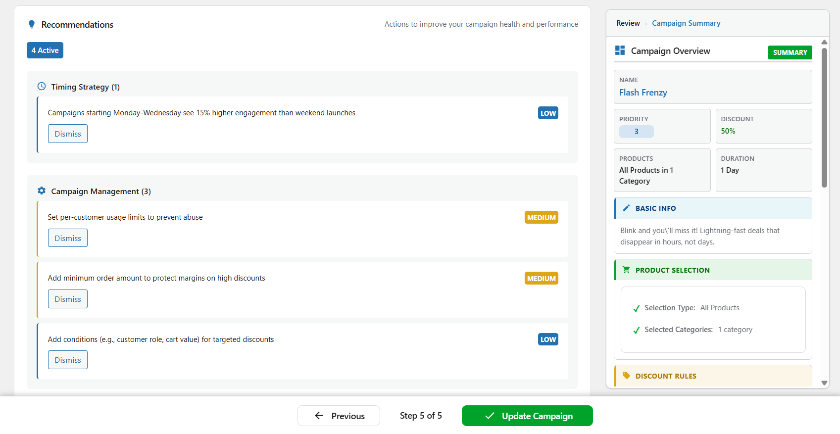 Campaign planner - Smart suggestions for upcoming events and seasonal promotions