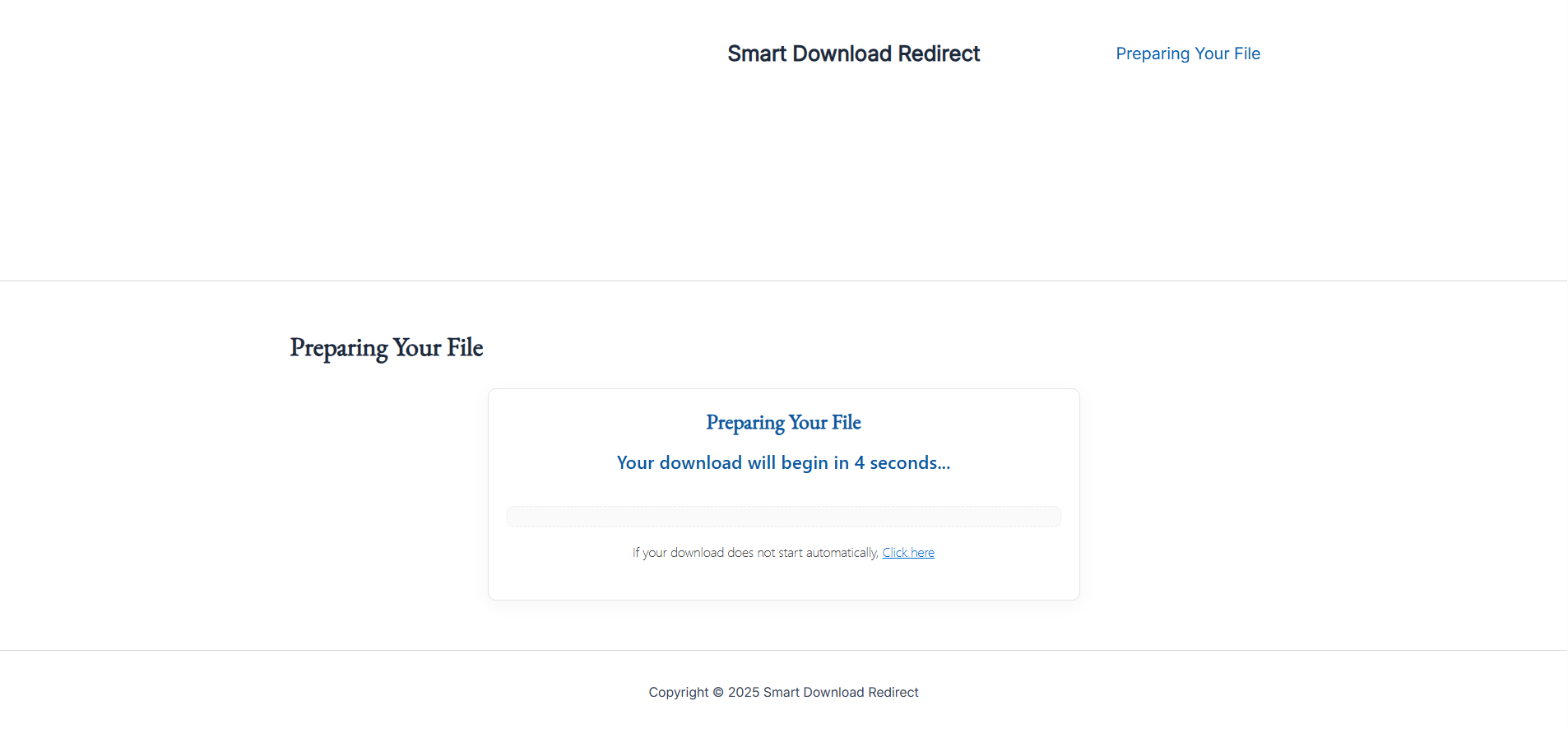 Frontend download page – final download page with the redirected file.