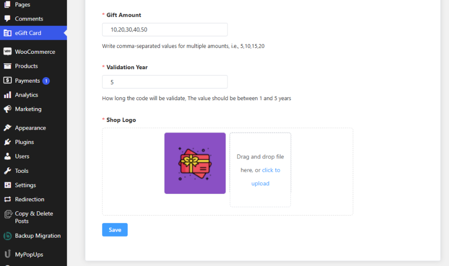 **Gift Card General Settings part 2** – Additional options to control gift card features.