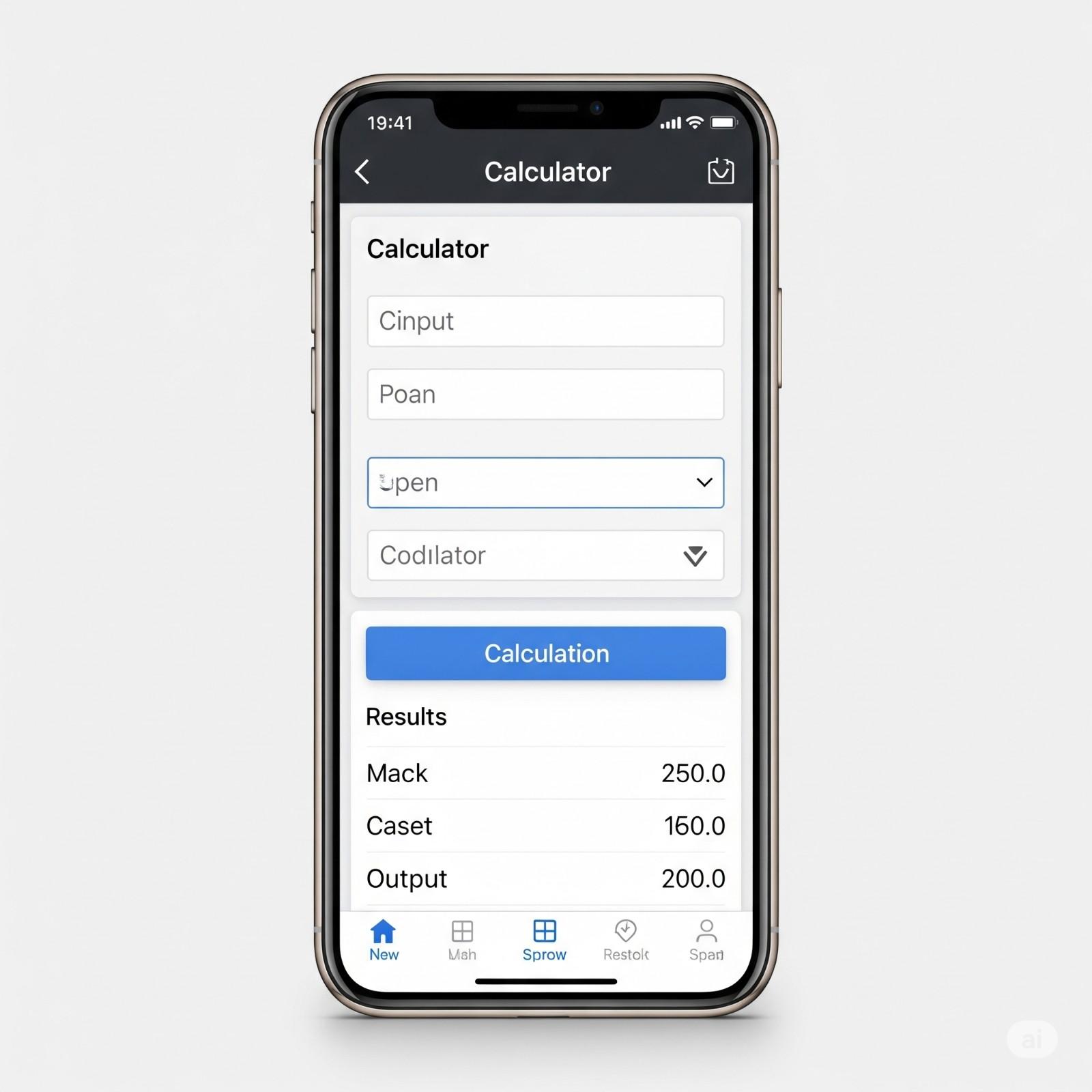 Mobile responsive view of the calculator