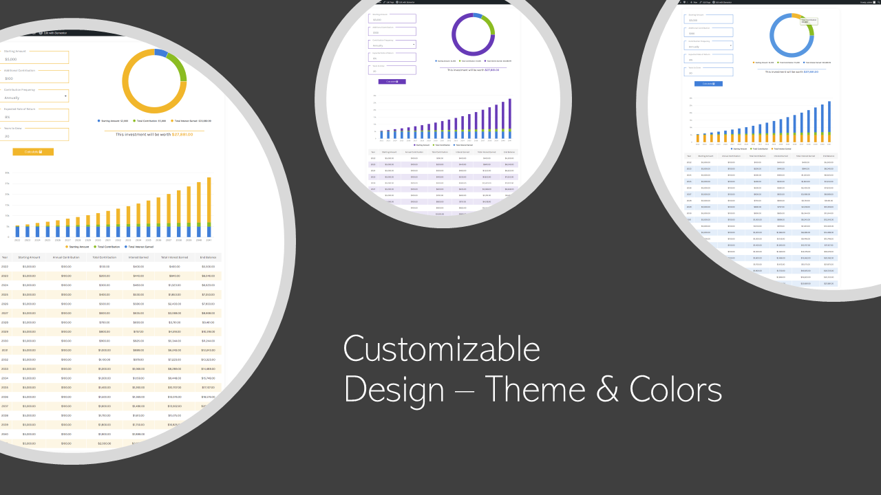 Customize design (Theme & Colors) from settings according to your web theme.
