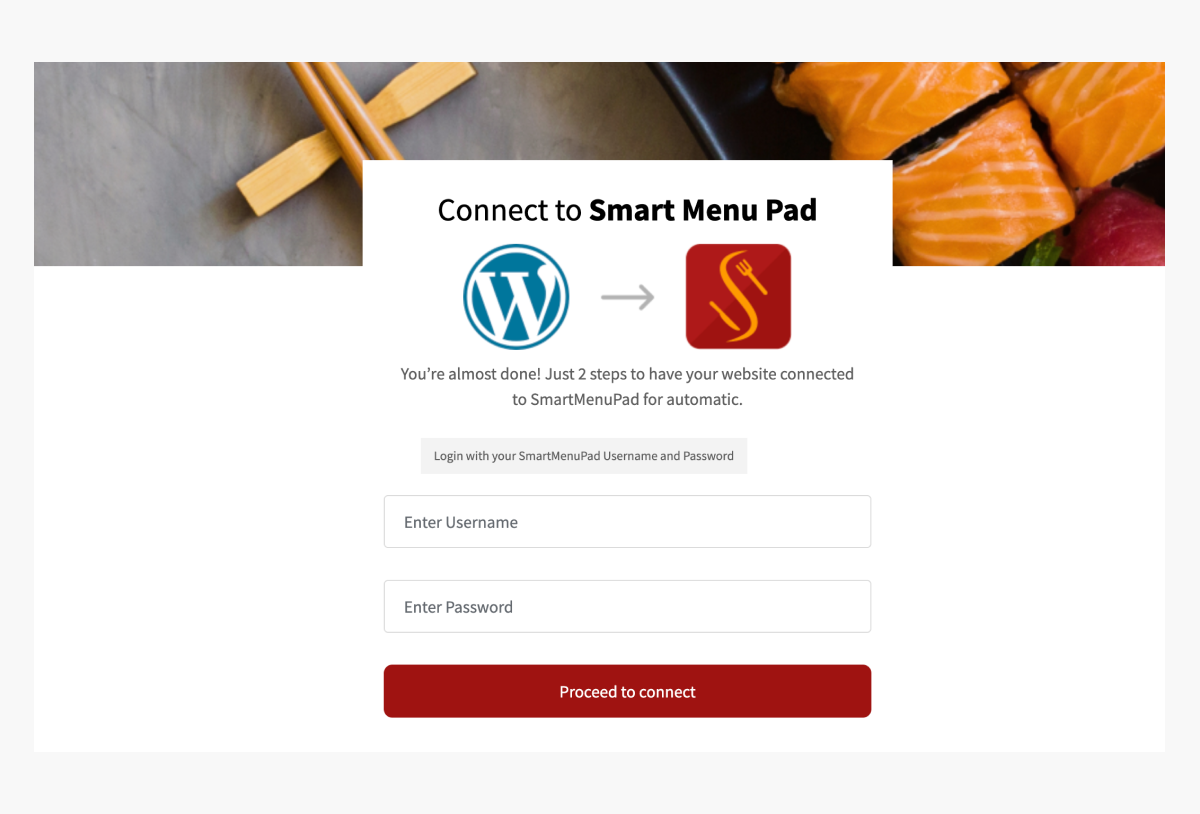 Connect Smartmenu to your website