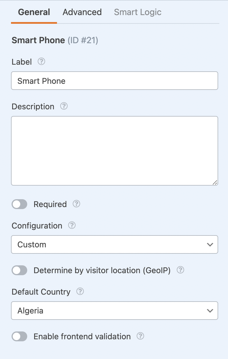 Settings on WPForms