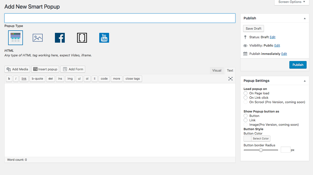 Individual Popup Setting