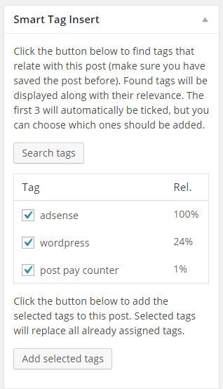 Post edit page box