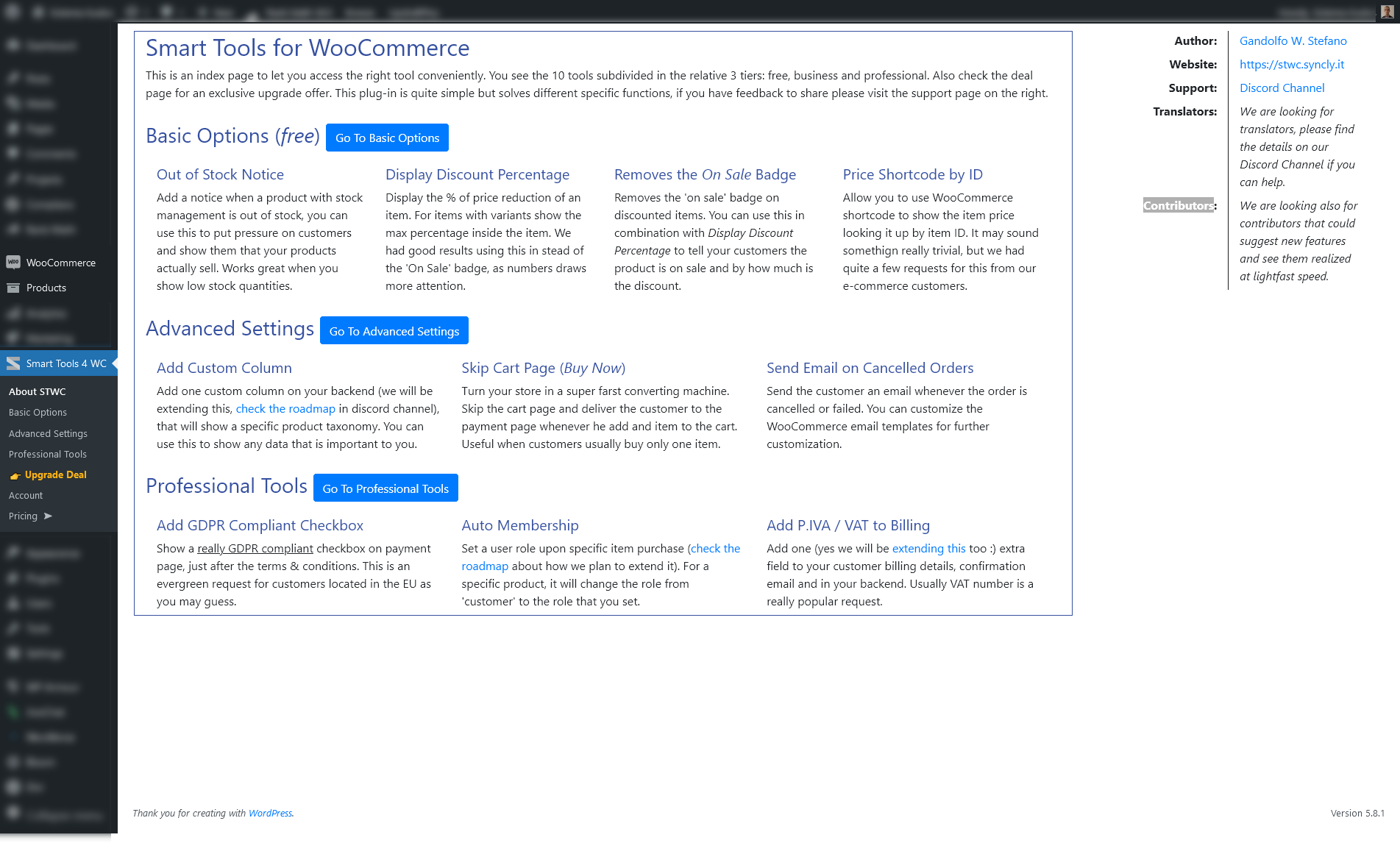 Welcome/Index page