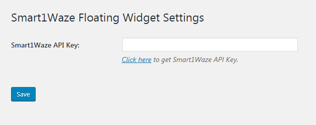 "Smart1Waze" settings page.