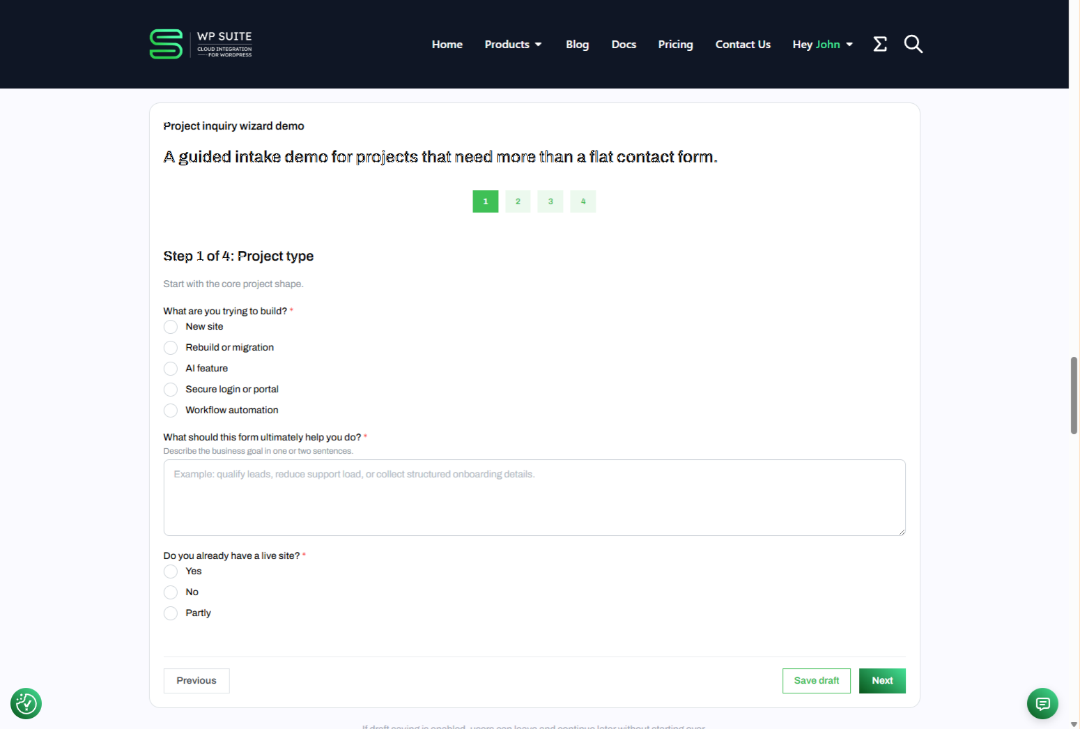 Front-end form rendered with Mantine styling