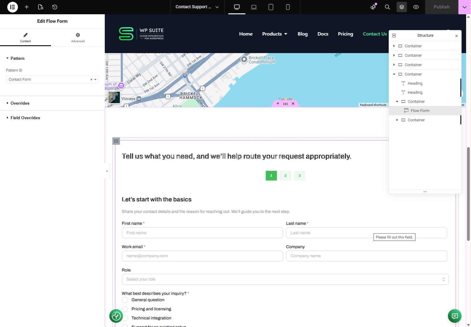 Elementor Flow widget with preview