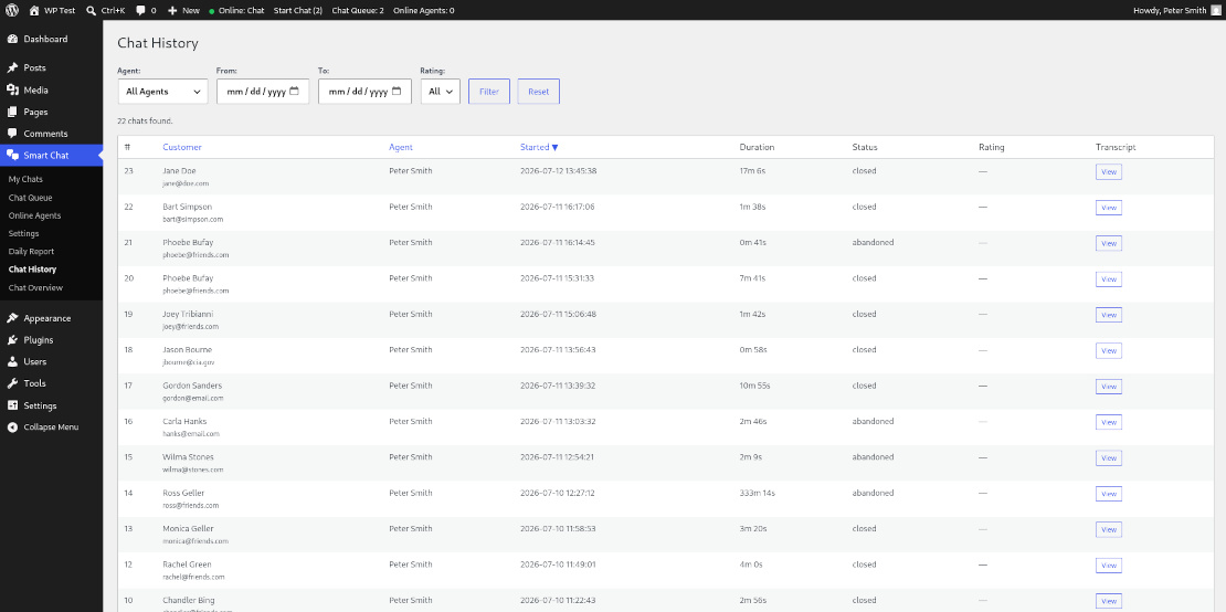 Front end — Shows user position in queue