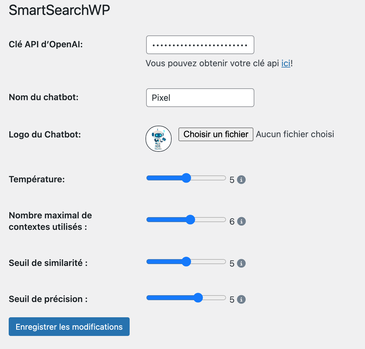 Several settings available to modify and enhance your experience.