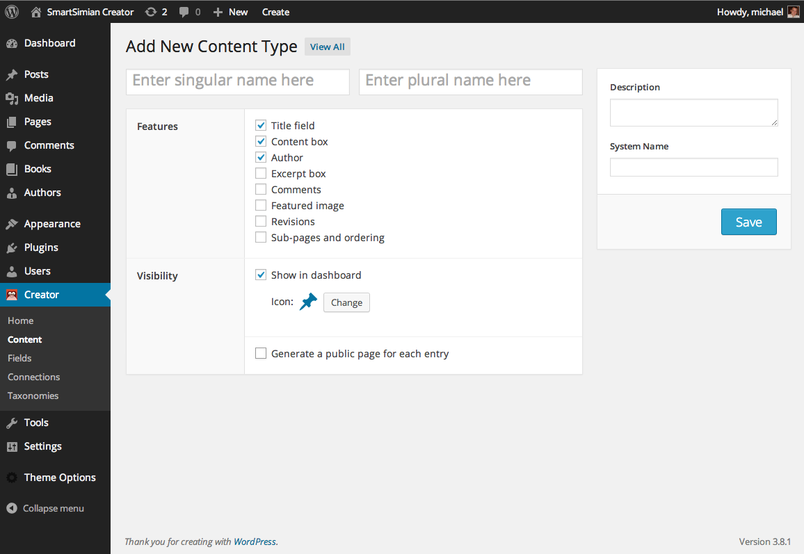 Adding a content type