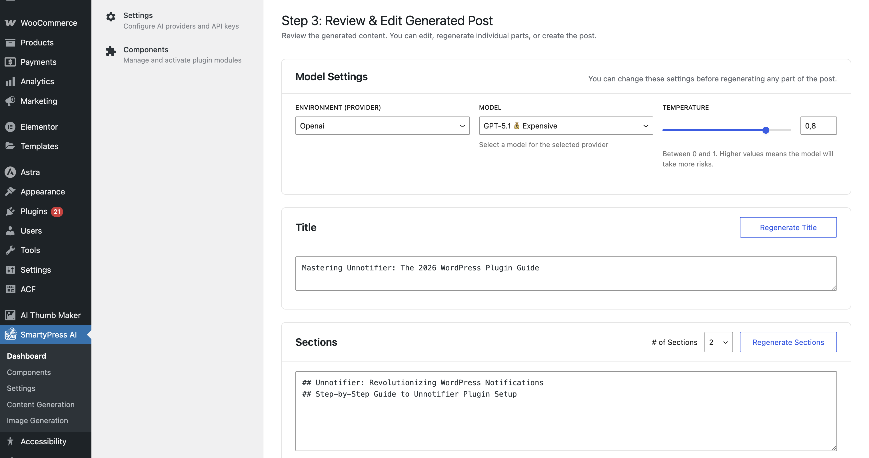 Generate Excerpt action for post summaries
