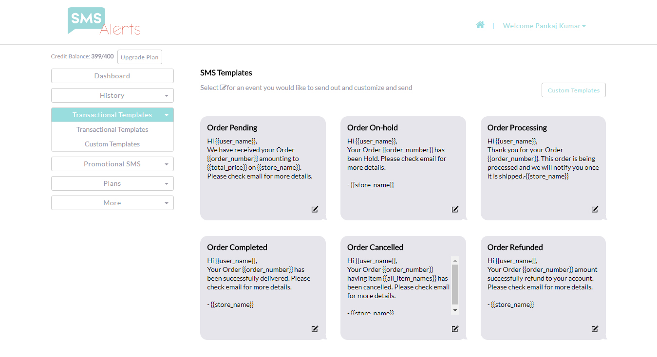 SMS Templates