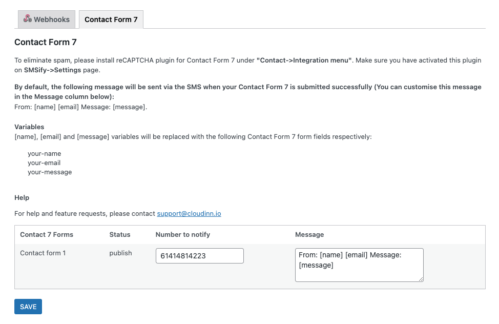 Integration with Contact Form 7