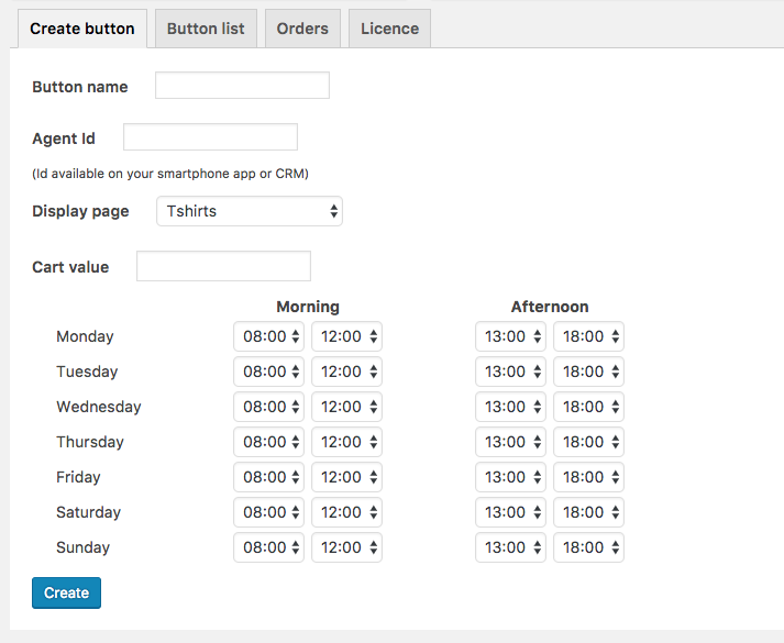 Create button form