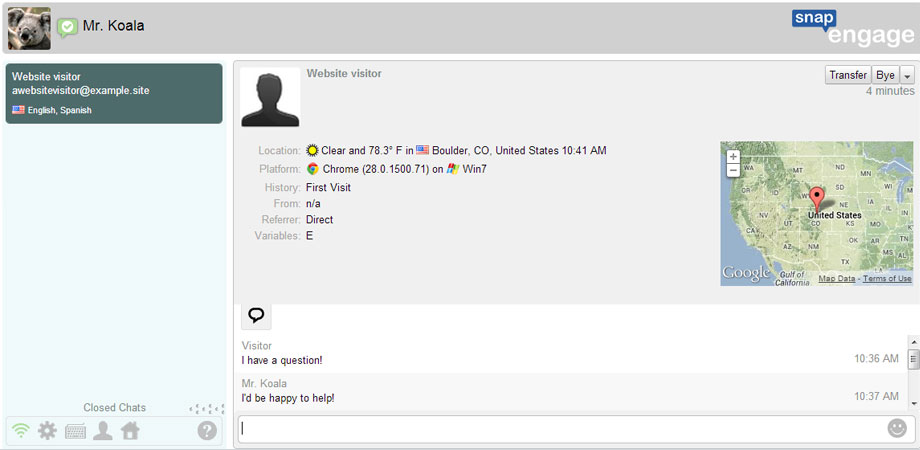 SnapEngage web client