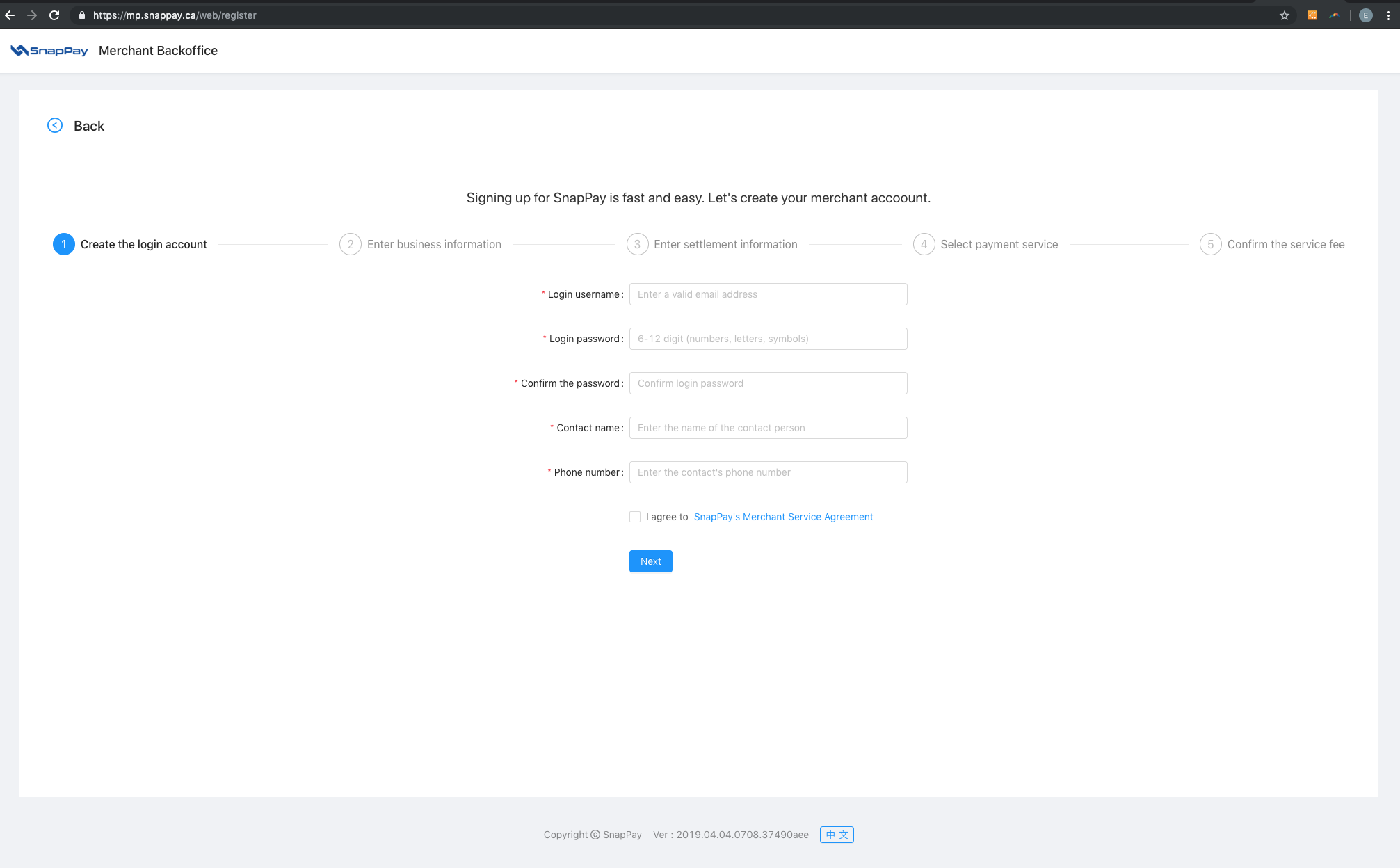 Merchant Registration