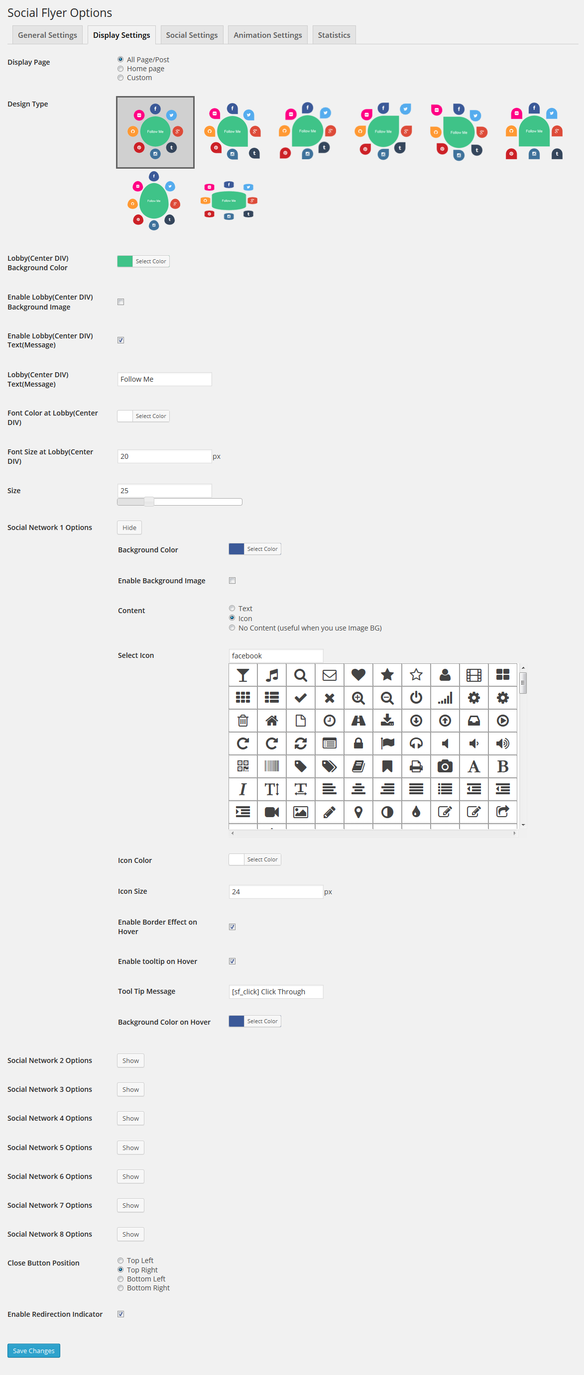 Display settings