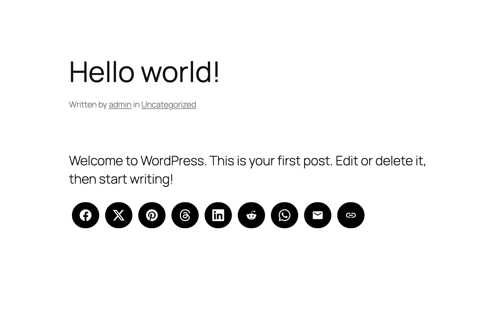 Sharing Buttons in Posts & Pages
