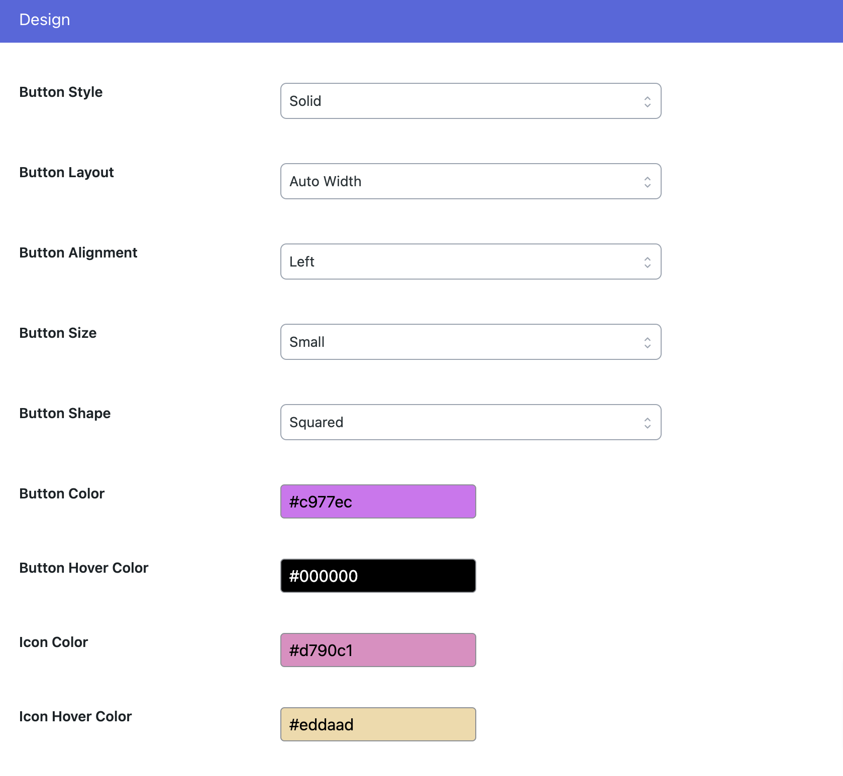Design Settings