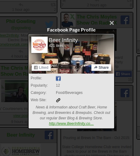 Page displaying Facebook, Instagram and Twitter posts using the 'black' layout style.