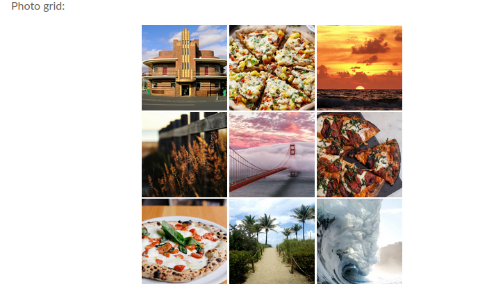 Social Photo Grid  Example