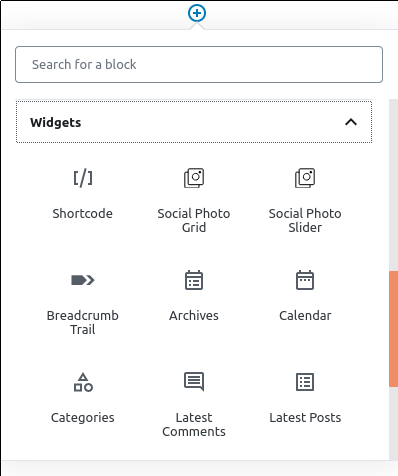 Icons of the Guttenberg blocks
