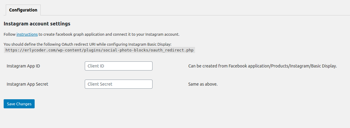 Plugin configuration step #1