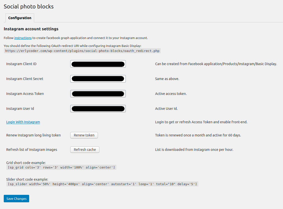 Plugin configuration completed