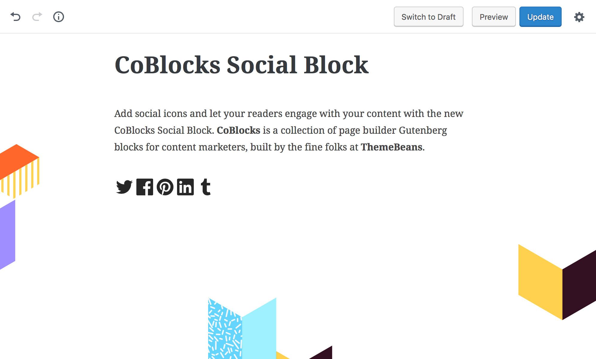 Social block: Add a customizable social sharing components