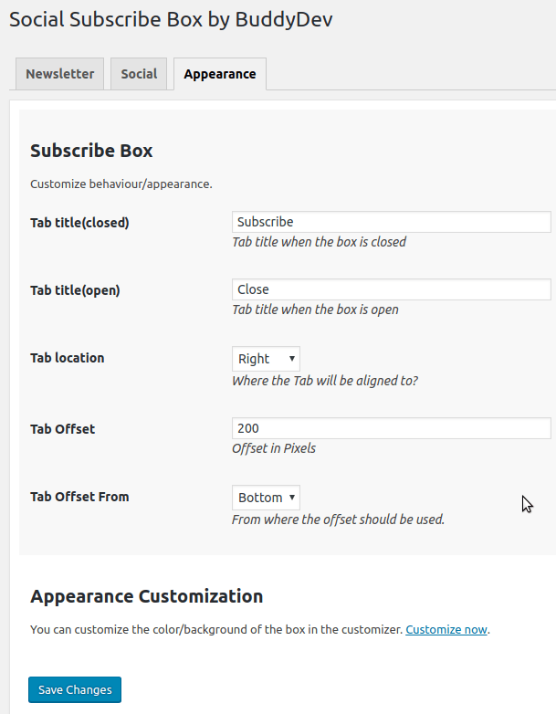 social subscribe box settings for social appearance screenshot-4.png