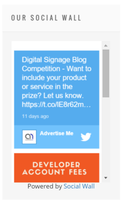 Social Wall Displayed on Website