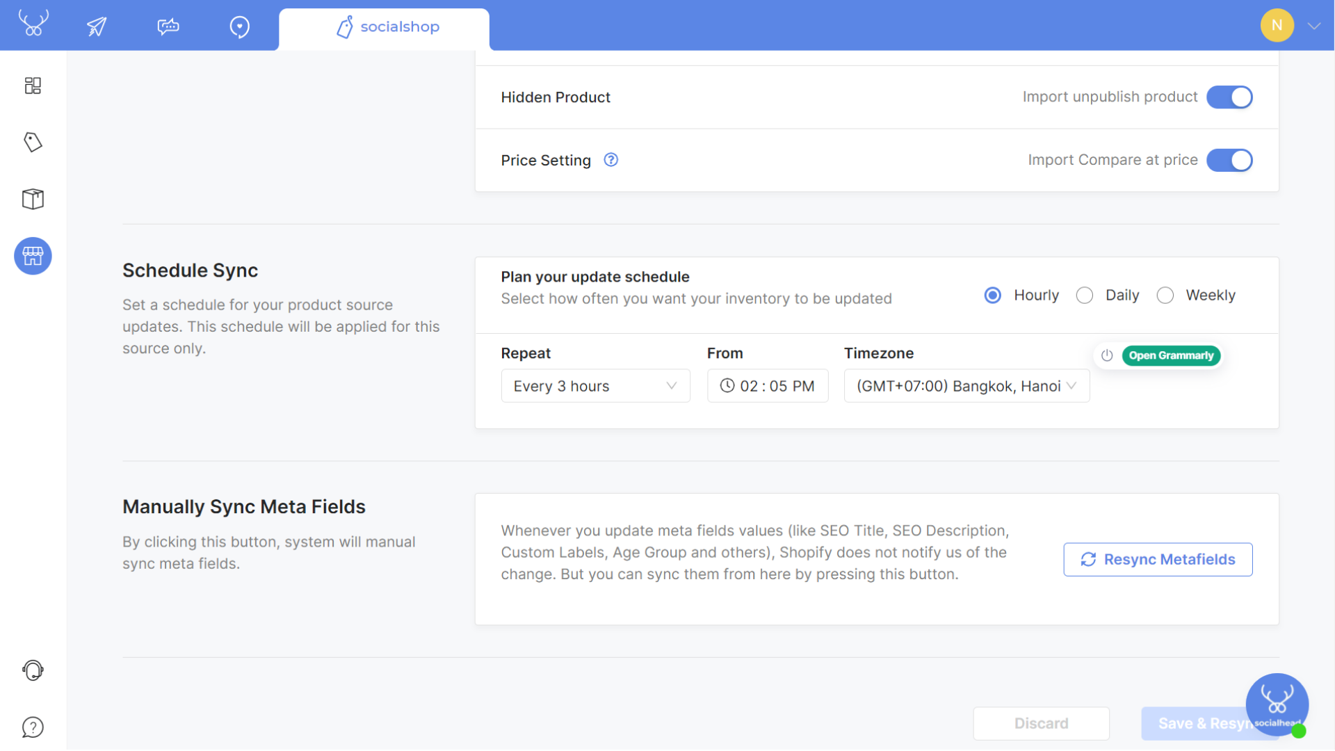 Schedule feed updating plans as you want.